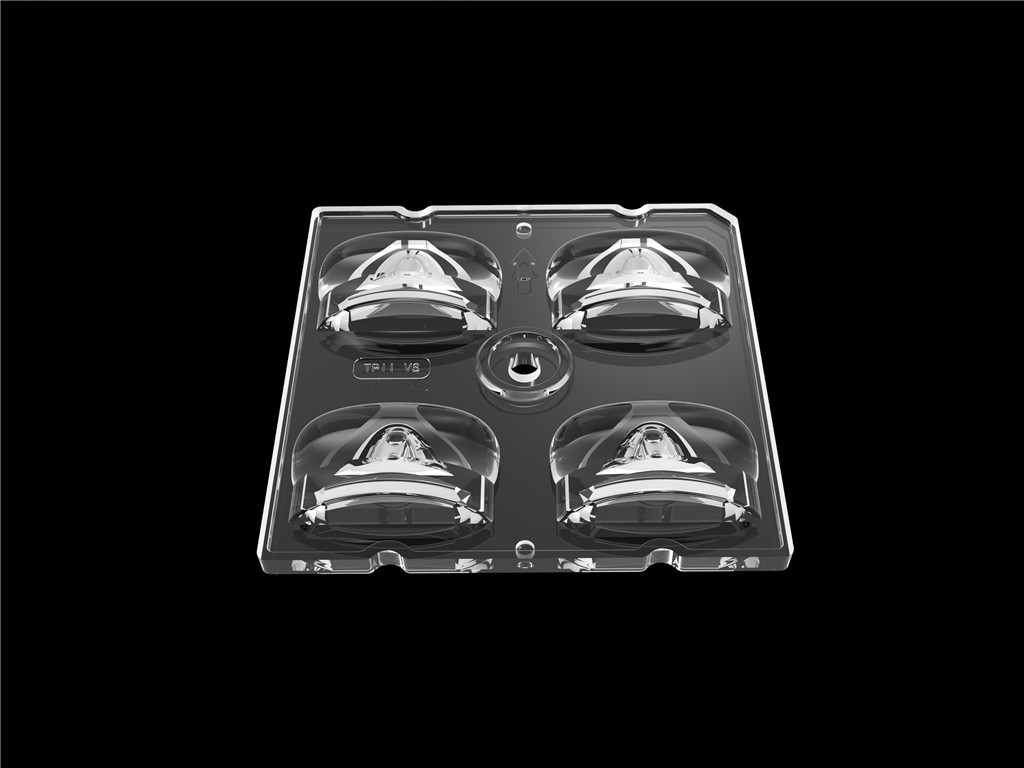 50*50mm 55*152 Degree/TYPE2-VS 4 In 1 LED Light Lens ПК материал для светодиодного уличного освещения SMD3535/5050LED