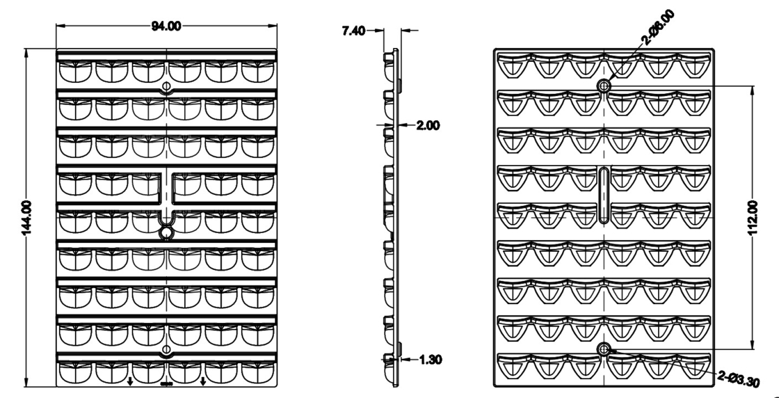 PC LED Stadium Lighting с линзой 3030 Chips 54 LED, пластиковой светодиодной оптикой для освещения туннелей/светильников/уличных фонарей/